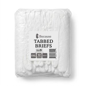 Because Adult Incontinence Tabbed Bariatric Briefs XXL 12 Count New